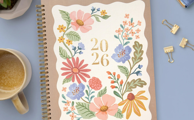 Mintgreen Monthly Weekly Planner in Wildflower Mocha and Cream