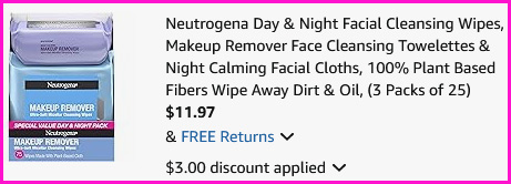 Neutrogena Makeup Remover Wipes Checkout Screen