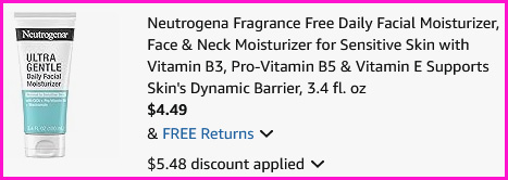 Neutrogena Moisturizer Checkout Screen Neutrogena Moisturizer Checkout Screen