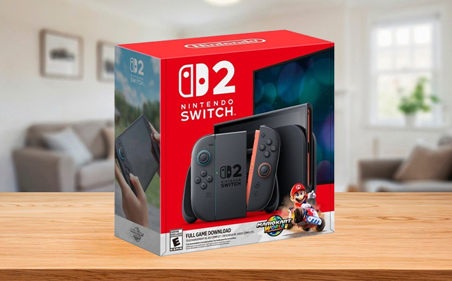 Nintendo Switch 2 Console Mario Kart World Bundle on the Table Nintendo Switch 2 Console Mario Kart World Bundle on the Table