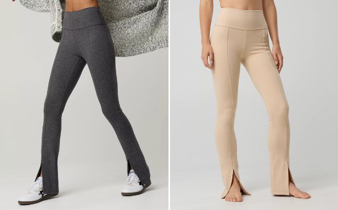 Offline by Aerie Jacquard Twill Mini Flare Leggings Offline by Aerie Jacquard Twill Mini Flare Leggings