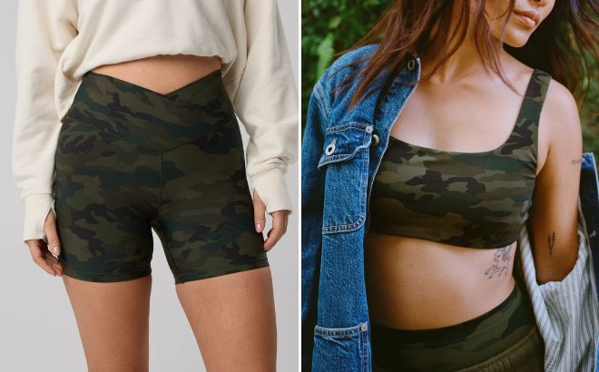 Offline by Aerie Real Me Crossover High Waisted Bike Shorts and Real Me XTRA Classic Sports Bra Offline by Aerie Real Me Crossover High Waisted Bike Shorts and Real Me XTRA Classic Sports Bra