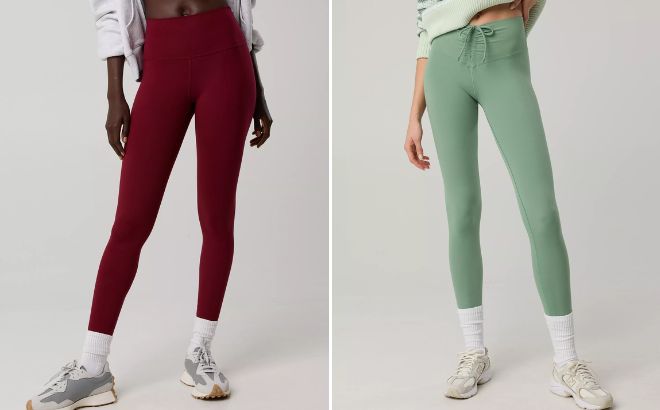 Offline by Aerie The Hugger High Waisted Leggings and Real Me High Waisted Ruched Leggings Offline by Aerie The Hugger High Waisted Leggings and Real Me High Waisted Ruched Leggings
