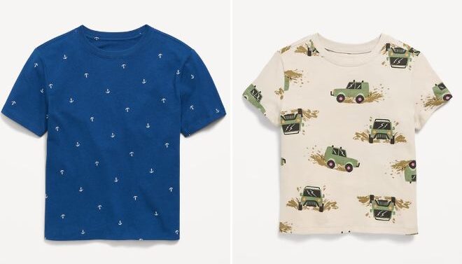 Old Navy Boys Softest Printed Crew Neck T Shirt and Toddler Boys Printed Short Sleeve T Shirt Old Navy Boys Softest Printed Crew Neck T Shirt and Toddler Boys Printed Short Sleeve T Shirt