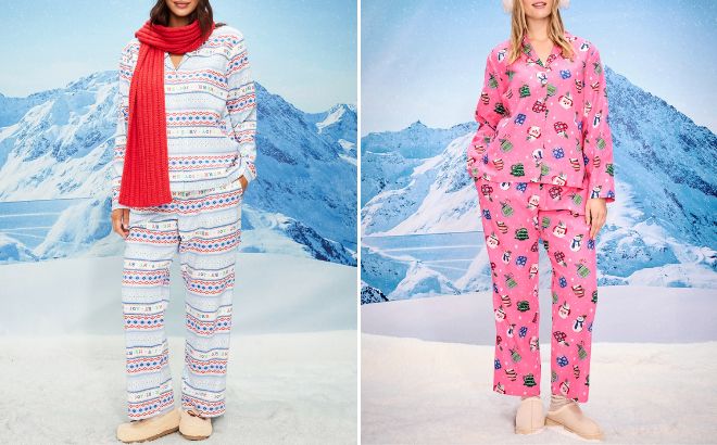 Old Navy Womens Printed Flannel Pajama Pant Sets