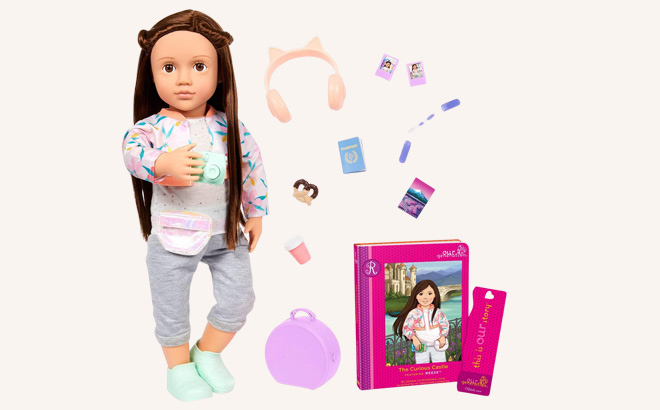 Our Generation Reese 18 Inch Posable Travel Doll Storybook Our Generation Reese 18 Inch Posable Travel Doll Storybook