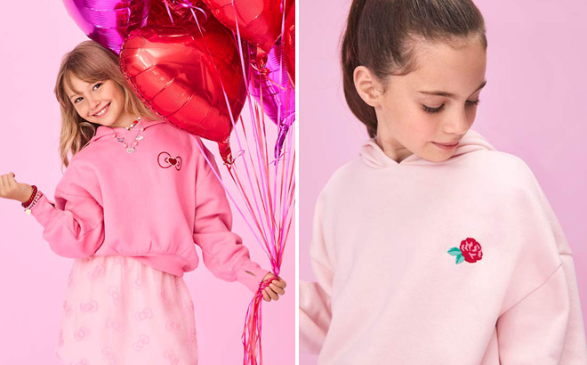 People Wearing Hello Kitty Fleece Hoodies