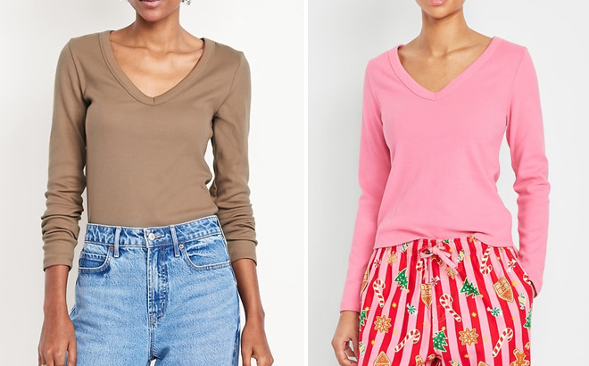 People Wearing Old Navy Cozy Snug Long Sleeve V Neck T Shirts People Wearing Old Navy Cozy Snug Long Sleeve V Neck T Shirts
