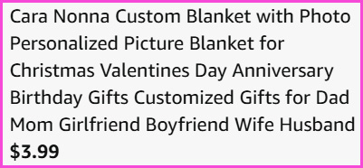 Personalized Picture Blanket at Checkout