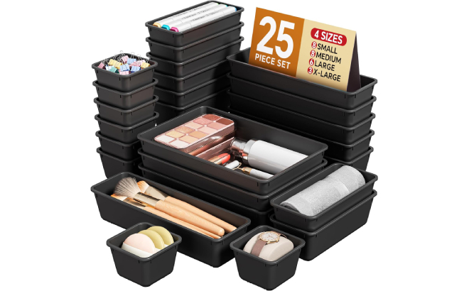 Plastic Drawer Organizers 25 Piece Set Plastic Drawer Organizers 25 Piece Set