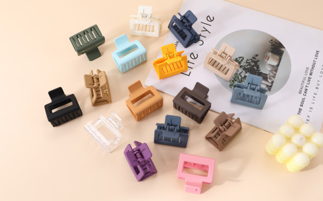 Rectangle Medium Claw Clips 16 Pack