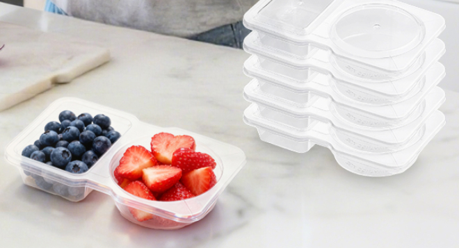 Reusable Snack Containers Compartment with Lids