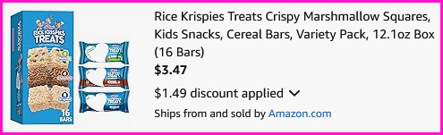 Rice Krispies Checkout Screen