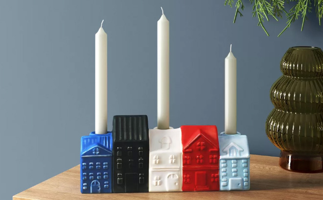 Room Essentials Winter Village Taper Holder