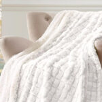 Royal Luxe Reversible Micromink to Faux Sherpa Tie Dye Throw in White Color
