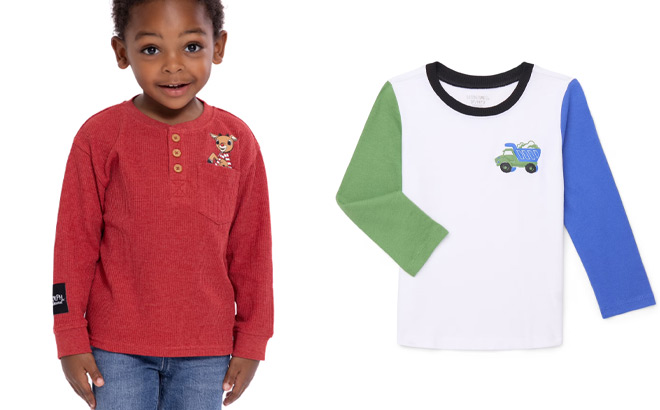 Rudolph the Red Nosed Reindeer Toddler Boys Thermal Henley Shirt Rudolph the Red Nosed Reindeer Toddler Boys Thermal Henley Shirt