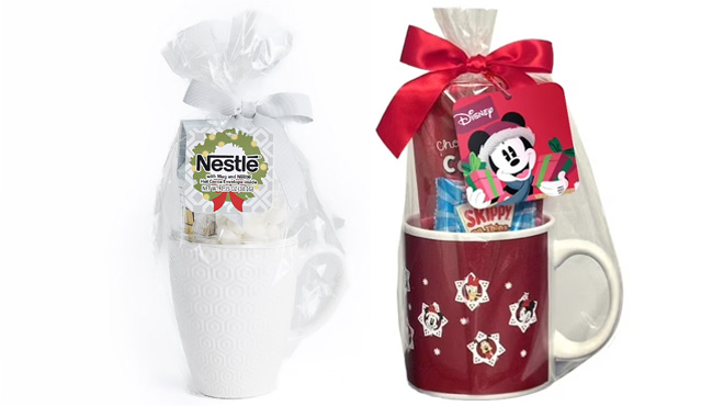 SCM Designs Mug white with Nestle Cocoa and Marshmallows Gift Set and Mickey Mouse Holiday Chocolate Mug Gift Set SCM Designs Mug white with Nestle Cocoa and Marshmallows Gift Set and Mickey Mouse Holiday Chocolate Mug Gift Set