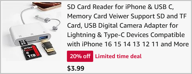 SD Card Reader at Checkout