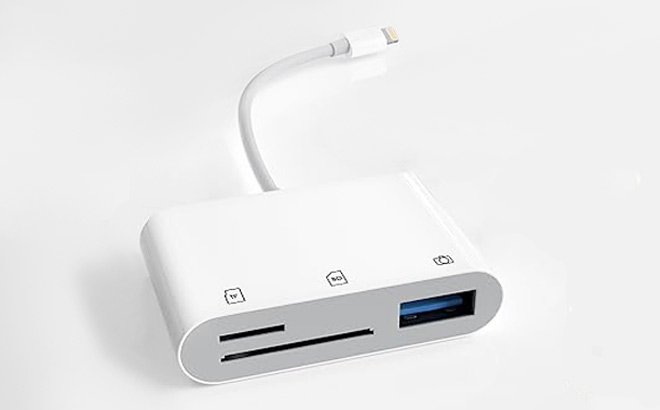 SD Card Reader on White Background