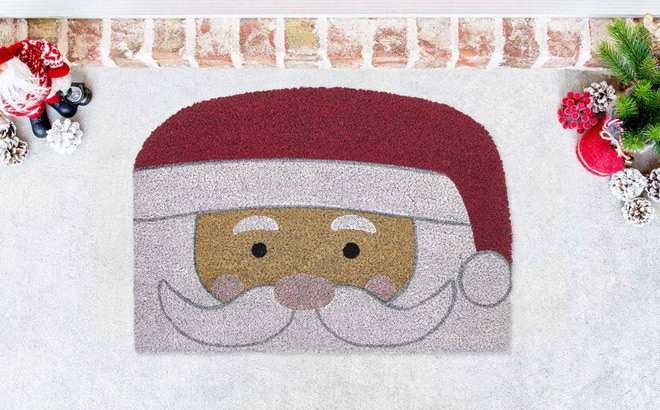 Santa Multi Coir Holiday Design Door Mat