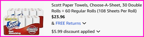 Scott Paper Towels Checkout Screen Scott Paper Towels Checkout Screen