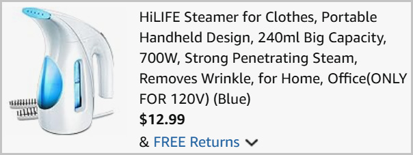 Steamer for Clothes at Checkout Steamer for Clothes at Checkout