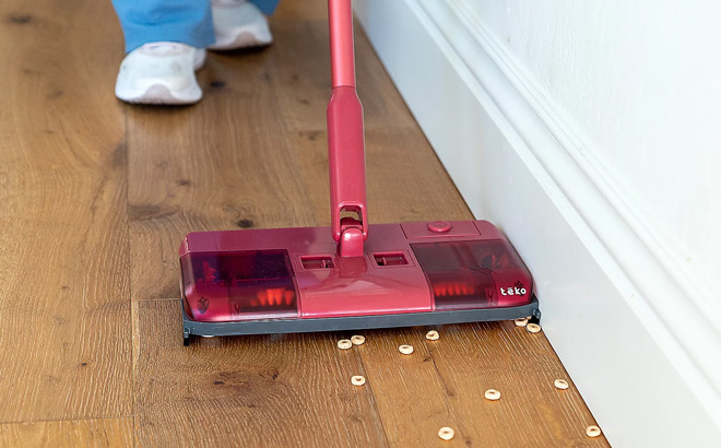 Teko Turbo Power Floor Sweeper in Use
