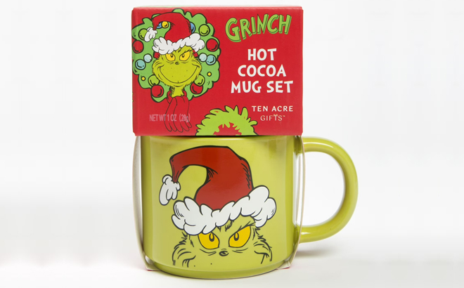 Ten Acre Gifts Dr Seuss How the Grinch Stole Christmas Mug and Hot Cocoa Gift Set
