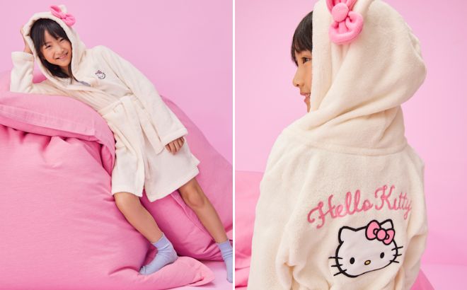 The Childrens Place x Hello Kitty Girls Applique Fleece Robe The Childrens Place x Hello Kitty Girls Applique Fleece Robe