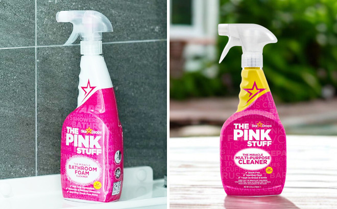 The Pink Stuff Stardrops Miracle Bathroom Foam Cleaner and Multipurpose Cleaner Spray