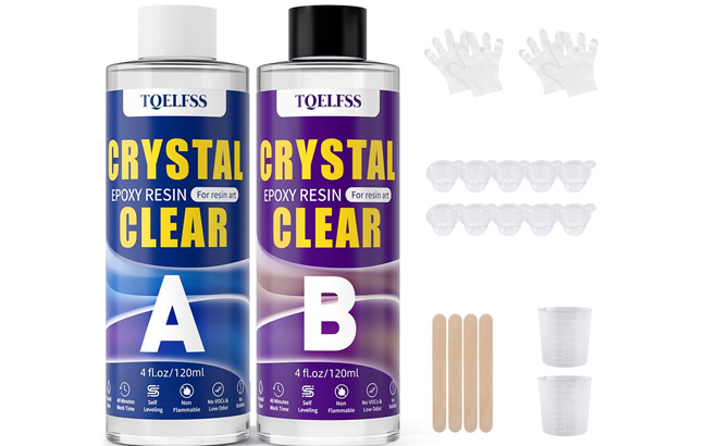 Tqelfss Crystal Clear Epoxy Resin Kit