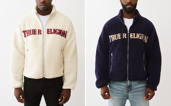 True Religion Mens Sherpa Logo Jacket