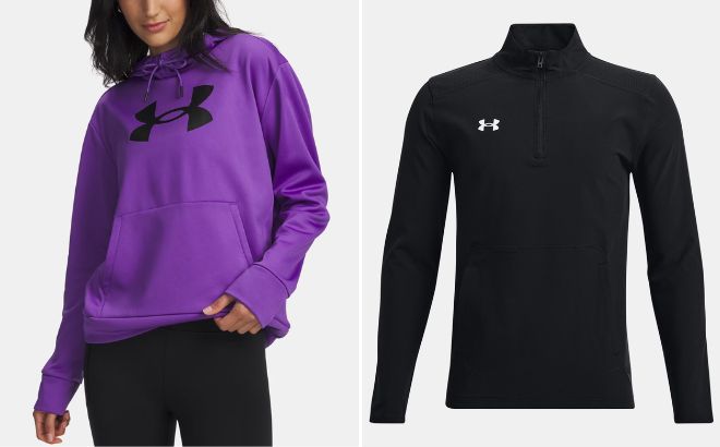 Under Armour Fleece Big Logo Womens Hoodie and Motivate 2 0 Boys Long Sleeve Shirt Under Armour Fleece Big Logo Womens Hoodie and Motivate 2 0 Boys Long Sleeve Shirt