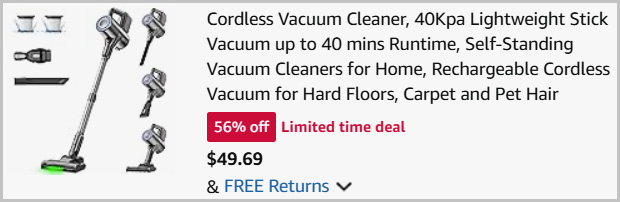 VersLife Cordless Vacuum Cleaner at Checkout