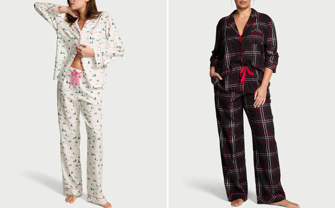 Victorias Secret Flannel Long Pajama Set Victorias Secret Flannel Long Pajama Set