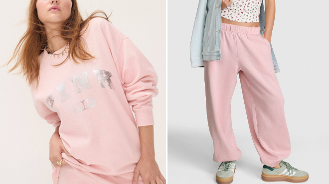 Victorias Secret PINK Ivy Fleece Oversized Crew Sweatshirt and Victorias Secret PINK Ivy Fleece Oversized Sweatpants Victorias Secret PINK Ivy Fleece Oversized Crew Sweatshirt and Victorias Secret PINK Ivy Fleece Oversized Sweatpants