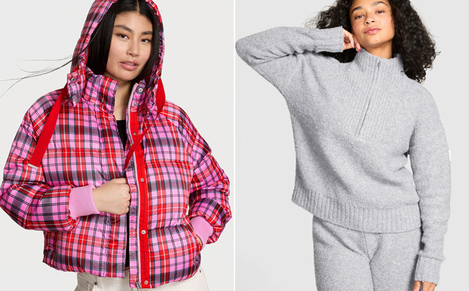 Victorias Secret PINK Marshmallow Cropped Puﬀer Jacke