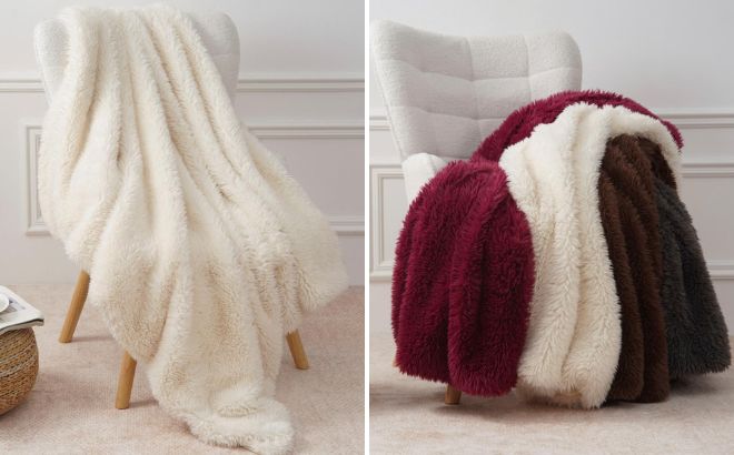 Warm Cozy Shaggy Faux Fur 50 x 60 Throw