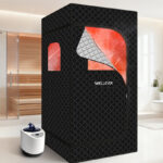 Wellever Portable Sauna Box in a Bathroom