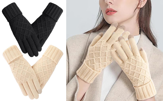 Womens Winter Gloves 2 Pack Womens Winter Gloves 2 Pack