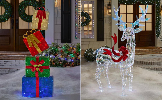 Yuletide Lane LED Stacked Gift Boxes Holiday Yard Decoration
