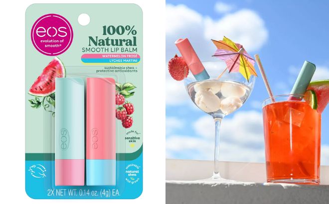 eos 100 Natural Lip Balm Sticks 2 Pack