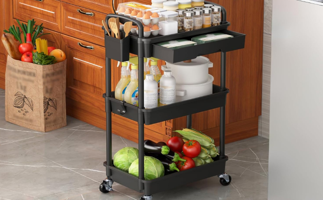 3 Tier Rolling Utility Cart