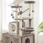 52 Inch Cat Tree with Litter Box Enclosure