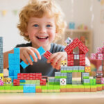 A Kid Playing with EchoPlan Magnetic Blocks