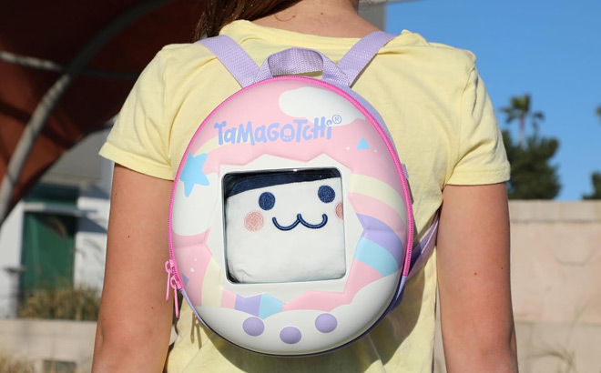 A Kid Wearing Tamagotchi Backpack