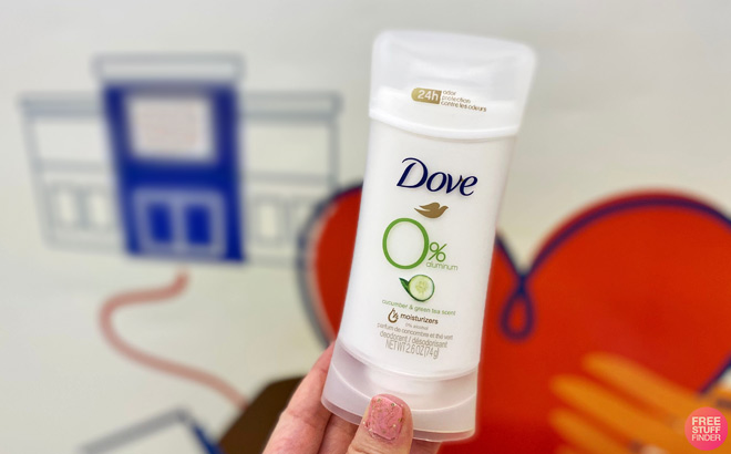 A Person Holding a Dove Aluminum Free Deodorant for Women