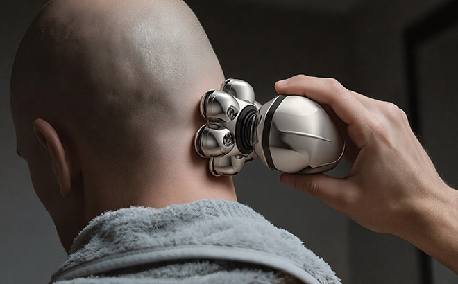 A Person Using a Mens Electric Shaver A Person Using a Mens Electric Shaver