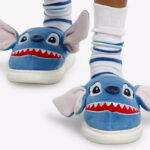 A Person Wearing Disney Stitch Figural Plush Slippers