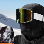A Person Wearing the AstroAI Balaclava Ski Mask Winter Fleece Thermal Face Mask